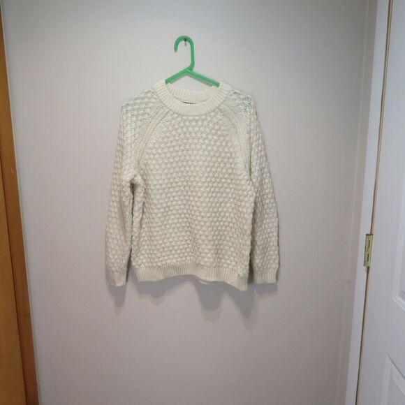 H&M Bubble Knit Textured Crewneck Off White Sweater - Picture 1 of 6